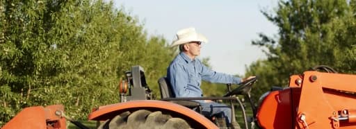 Agricultural operator in a field